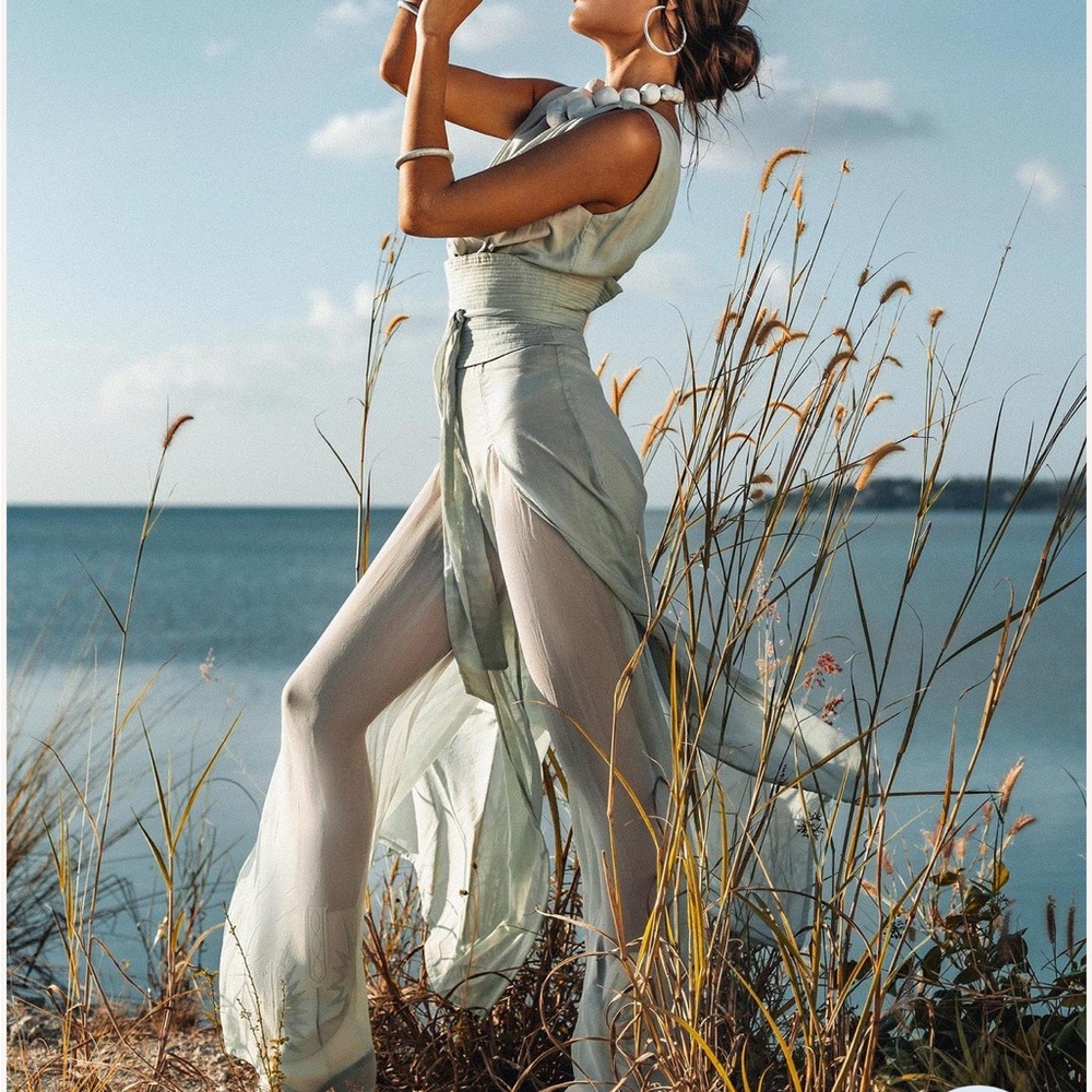 Powder Peace Silk & Cotton Romper Jumpsuit from Aya Sacred Wear